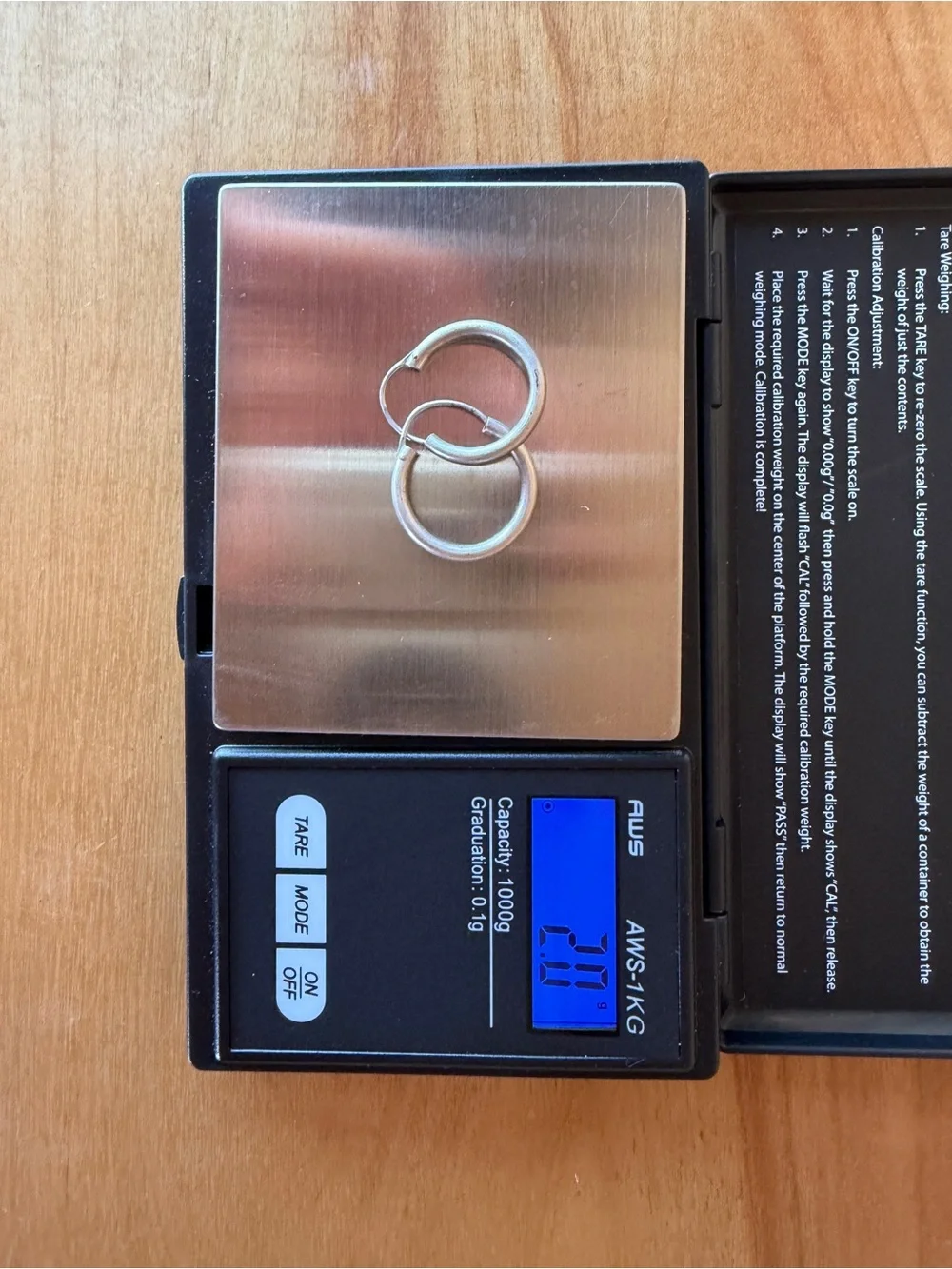 Solid 925 Sterling Silver Hoop Earrings - Picture 3 of 5